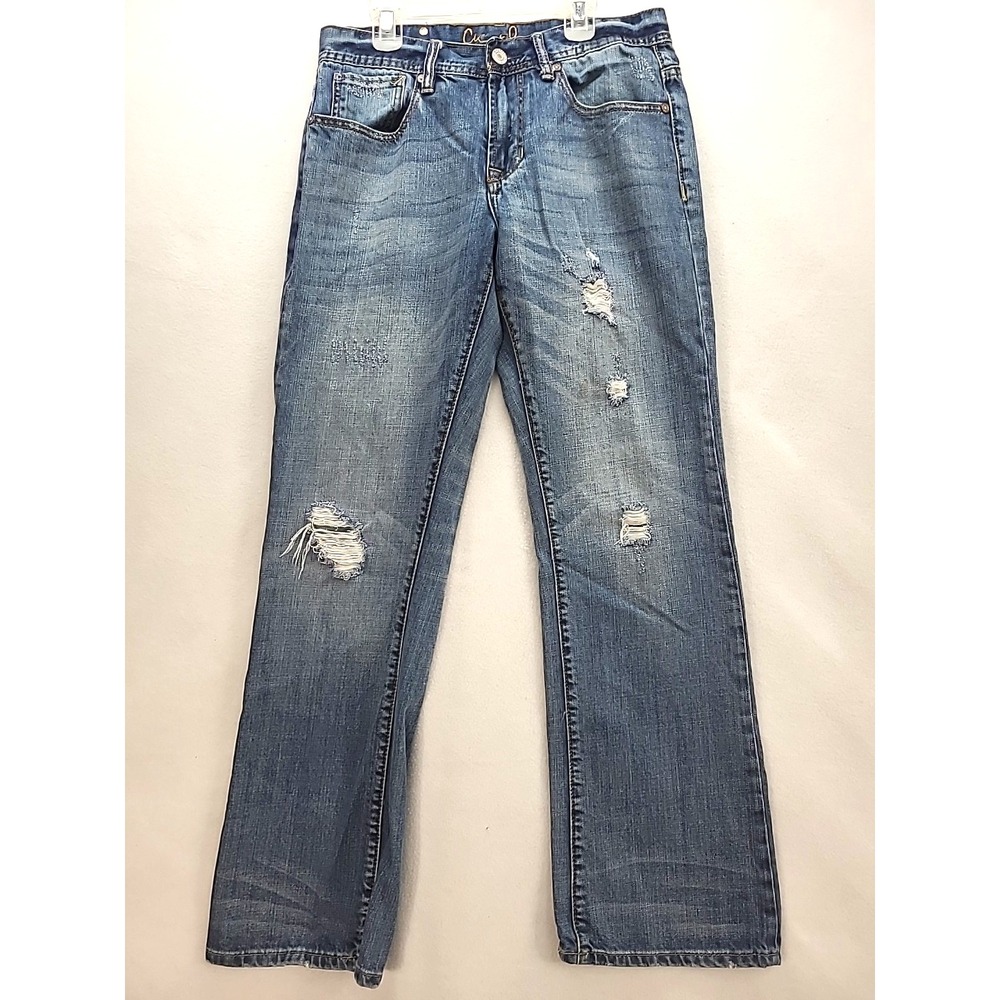 Chip and Pepper Mens Jeans 30x32 Denim Distressed Bobby Bootcut Low Rise
